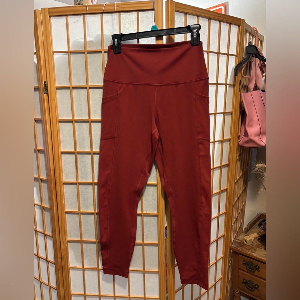 Women's Red High-Waisted Pants